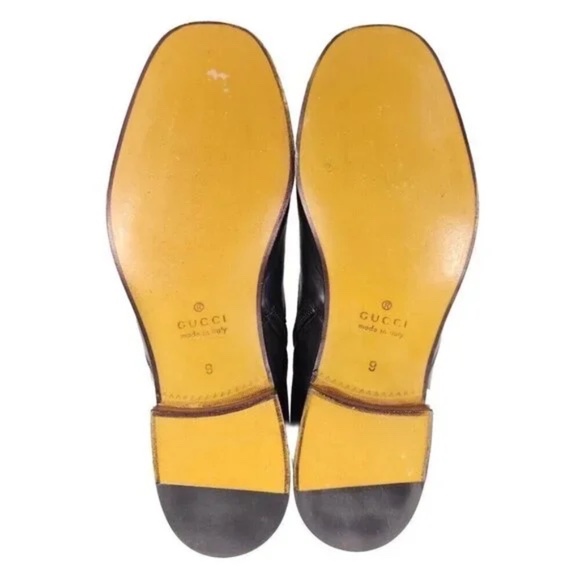 Gucci Black Bonny Leather Logo Zipper Boots Size 9 - Picture 7 of 8